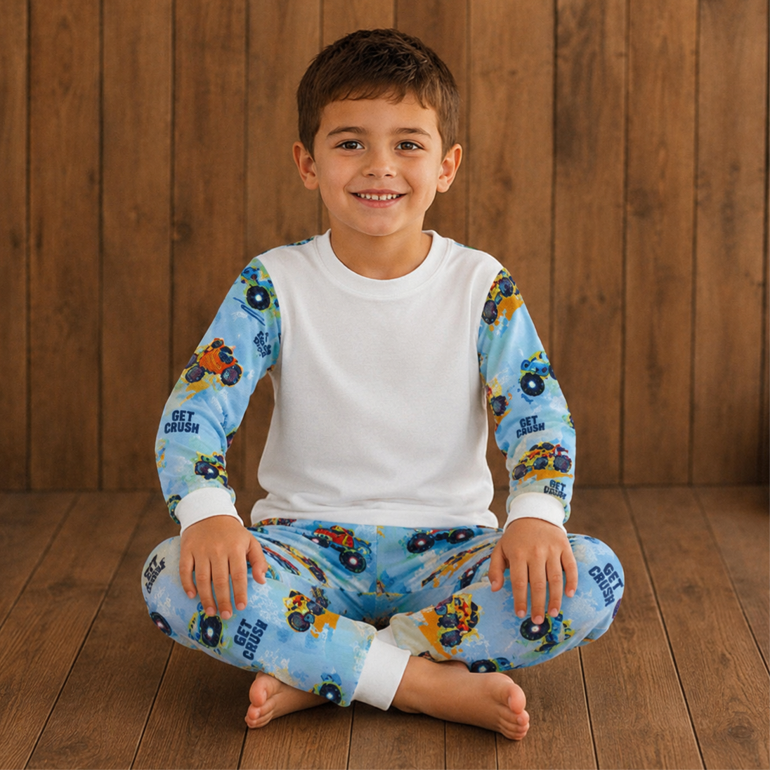 -Kids Monster Truck Pyjamas -LONG
