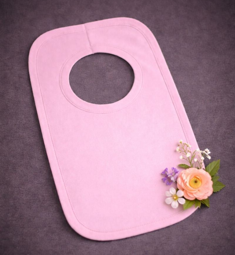 -Baby Pull Over Bib - Baby Pink