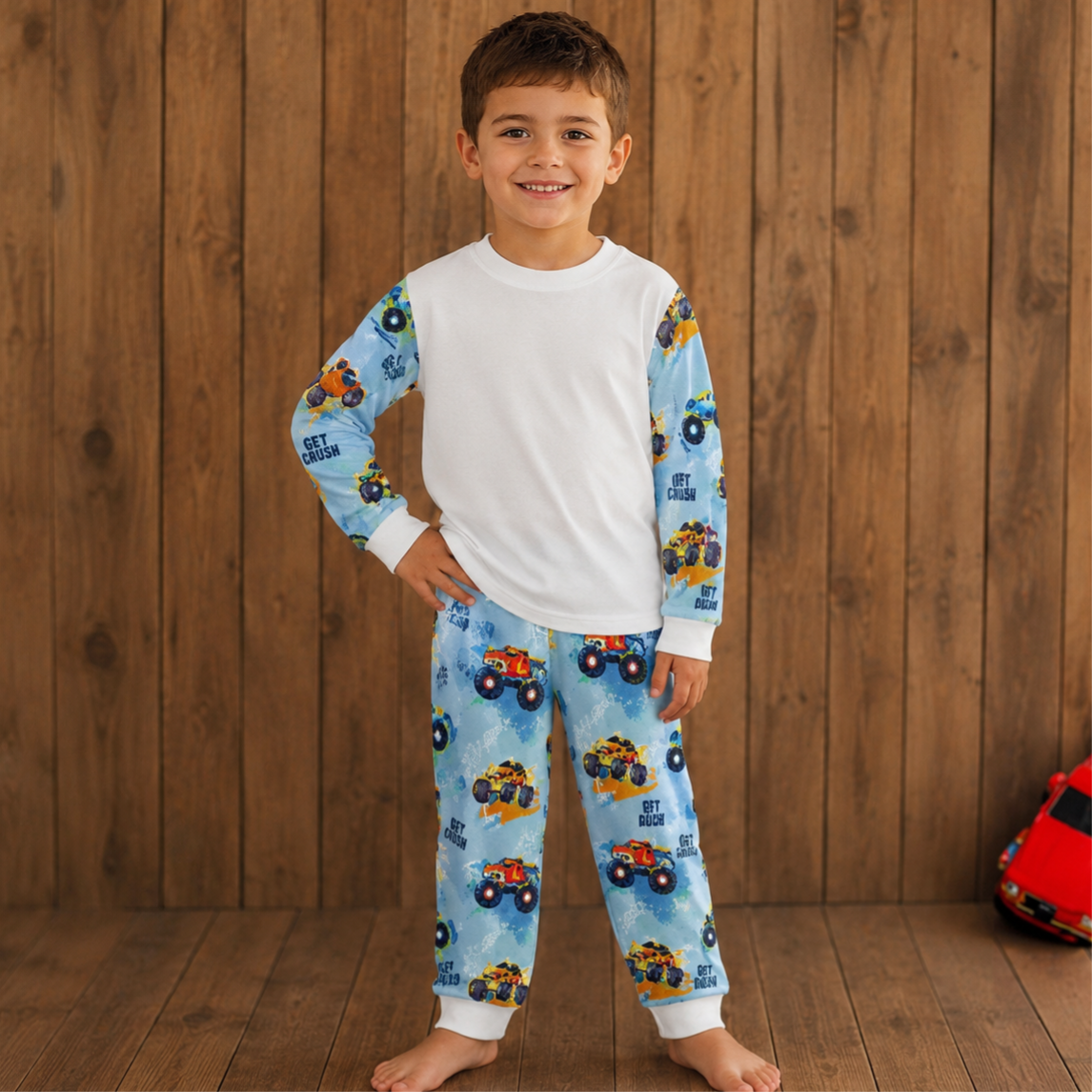 -Kids Monster Truck Pyjamas -LONG