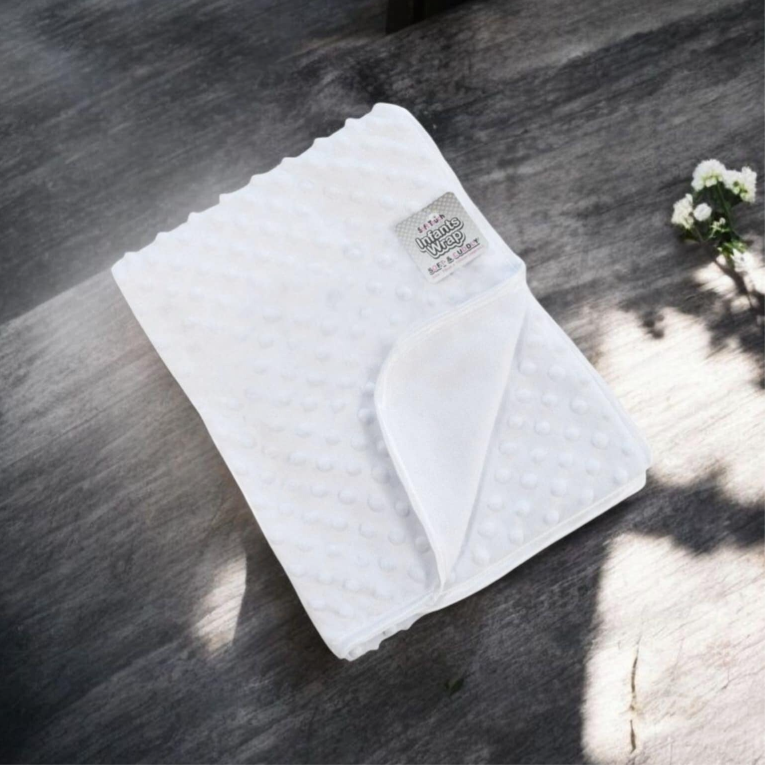 -Dimple Baby Blanket- White