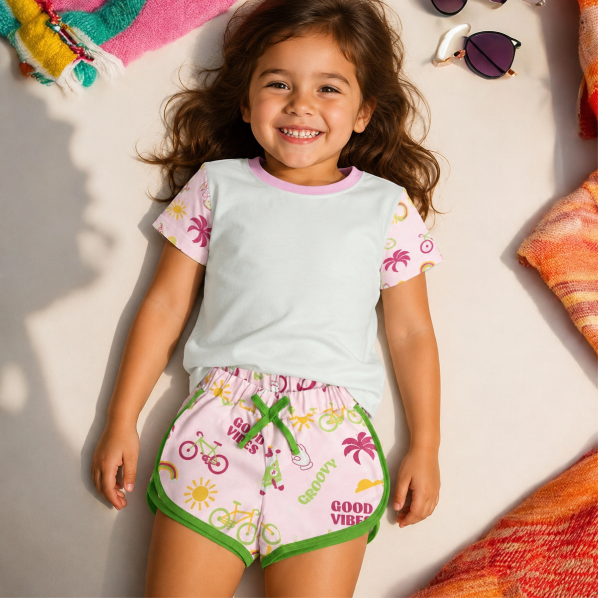 -Summer Vibes SHORTS Set- Girls