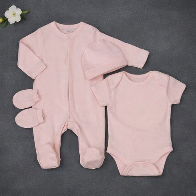 -Baby Pink 5 Piece Baby Set