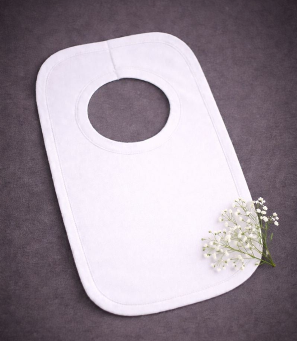 -Sublimation Baby Pull Over Bib - White