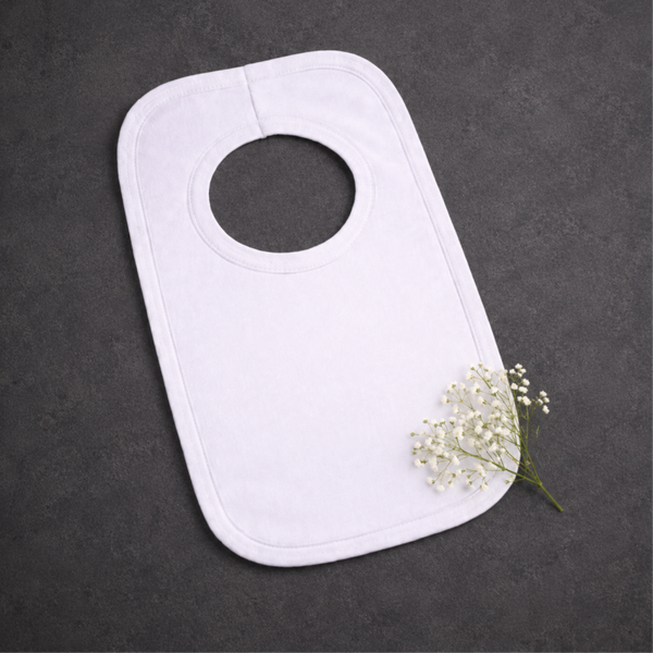 -Sublimation Baby Pull Over Bib - White