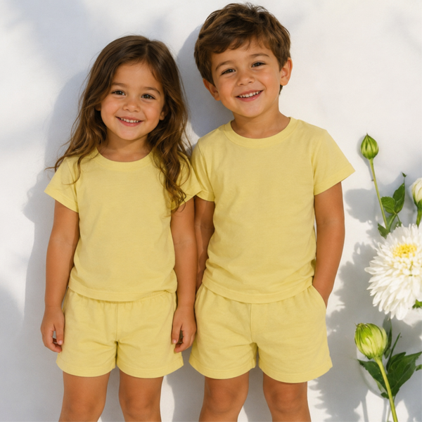 -COTTON SHORT Set- Yellow