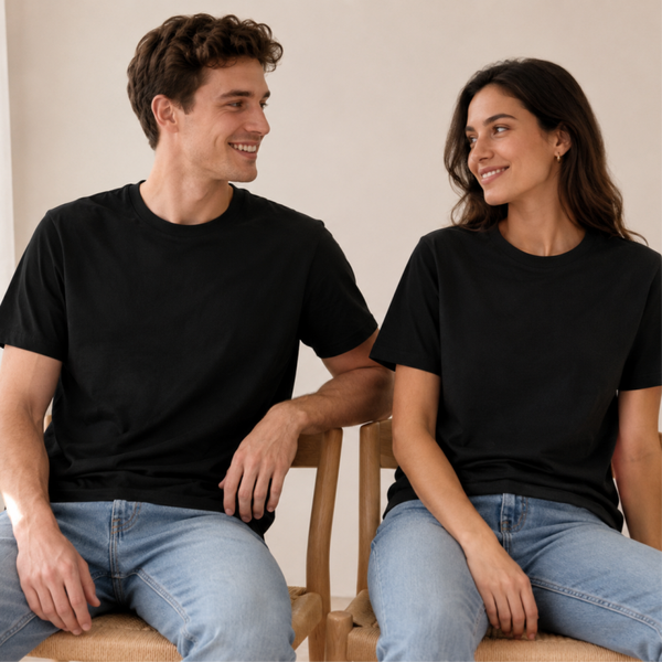 -Adults Cotton Tshirt- Black Light Cotton