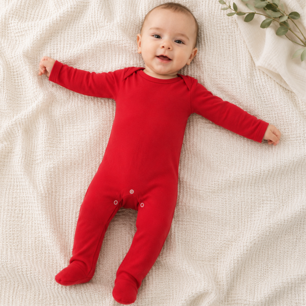 -Sleepsuit- Red Cotton