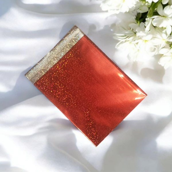 -Red holographic self seal bag