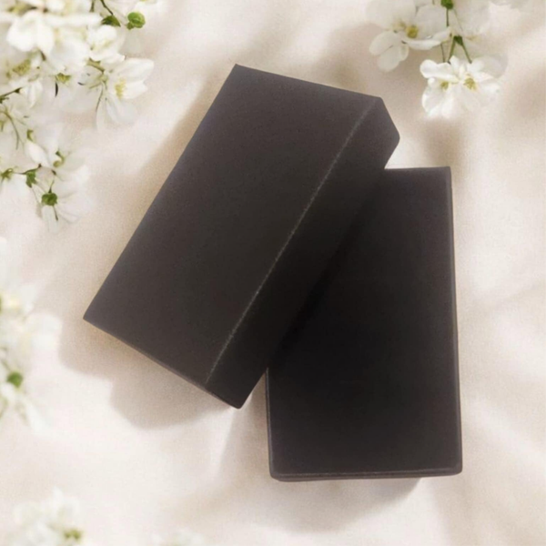 -Cufflink / Earring Box. 80x50x25mm -Black