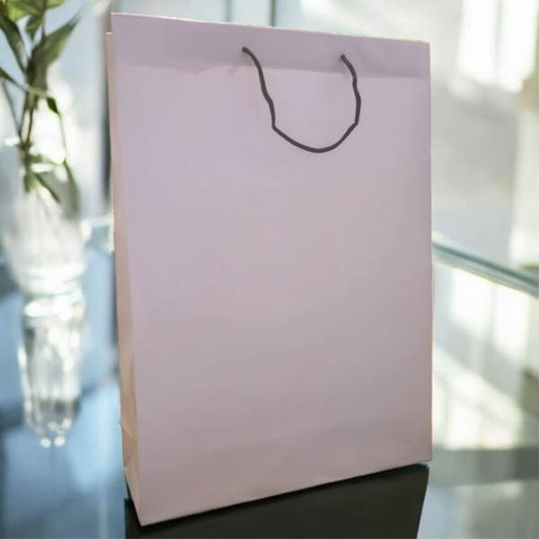 -XL White Gift Bag with Black Handles 440x320x110mm