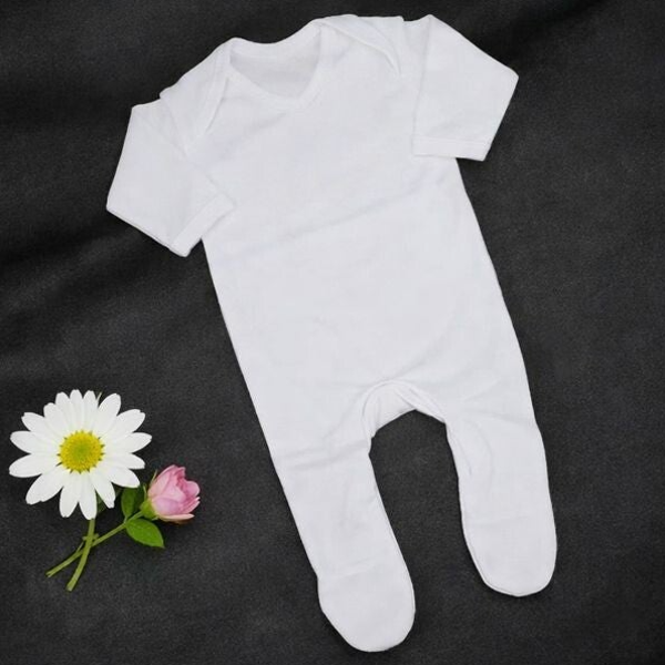 -Sublimation Plain Chest Sleepsuit-White