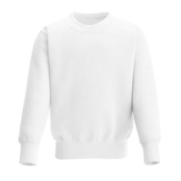 -Kids Crew Neck Sublimation Jumper - White