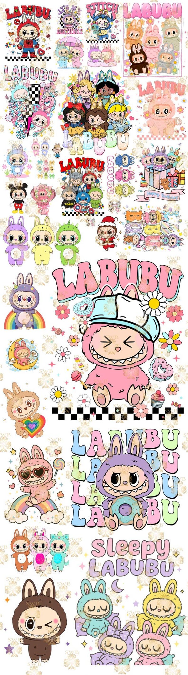 -Labubu Gang Sheet -1 Meter