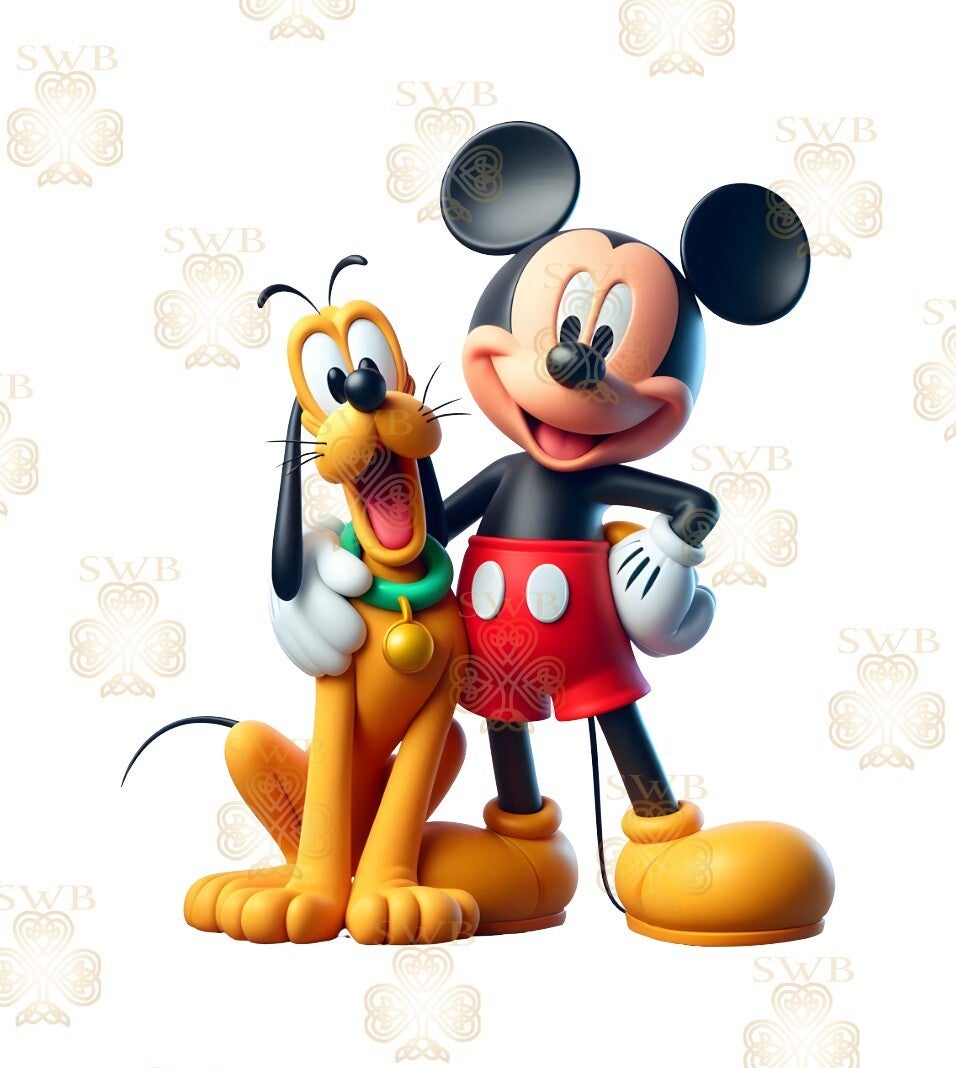 DTF or UVDTF Print -Mickey & Pluto #3