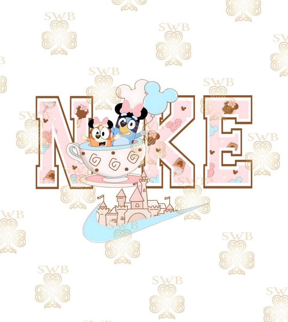 DTF, UVDTF or Sublimation Print- Nike Bluey & Bingo