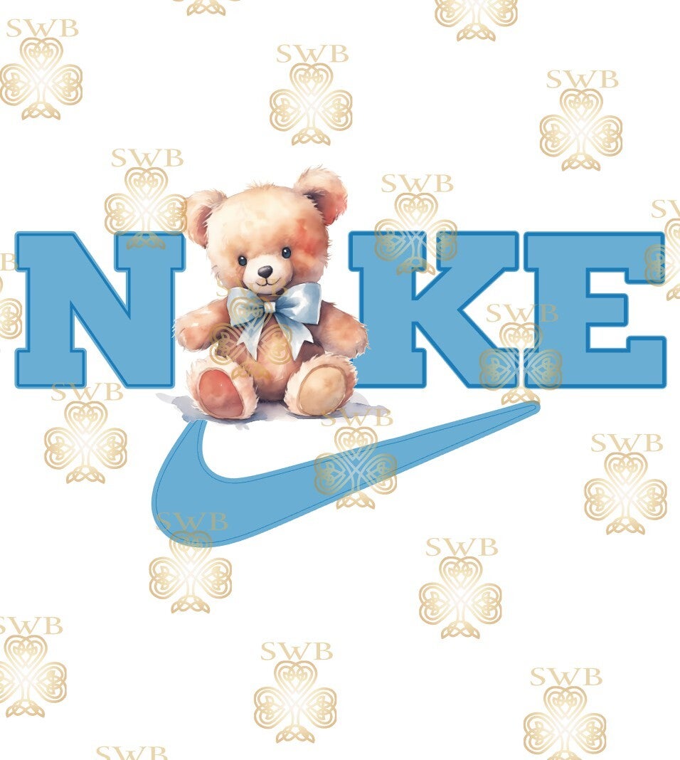 DTF, UVDTF or Sublimation Print- Nike Blue Teddy