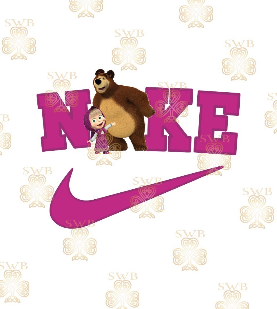 DTF, UVDTF or Sublimation Print- Nike Masha  & The Bear