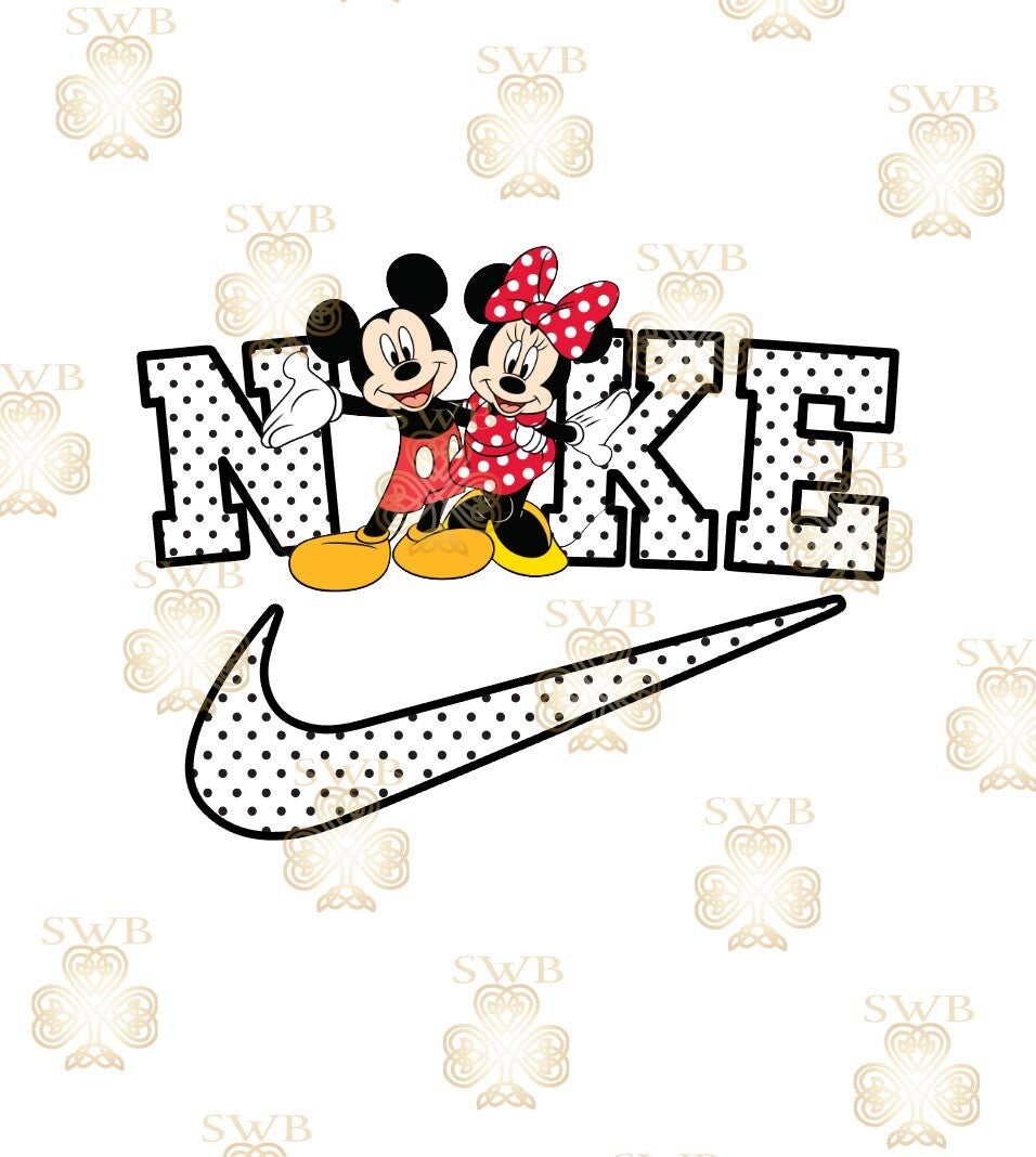 DTF, UVDTF or Sublimation Print- Nike Minnie & Mickey