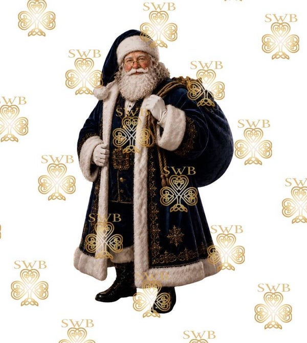 DTF or UVDTF Print -Santa #35 -Navy