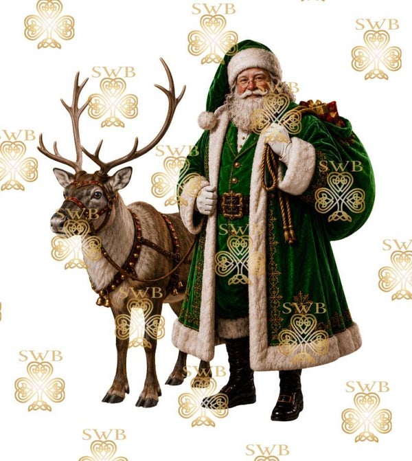 DTF or UVDTF Print -Santa #43 -Green