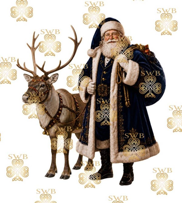 DTF or UVDTF Print -Santa #44 -Navy