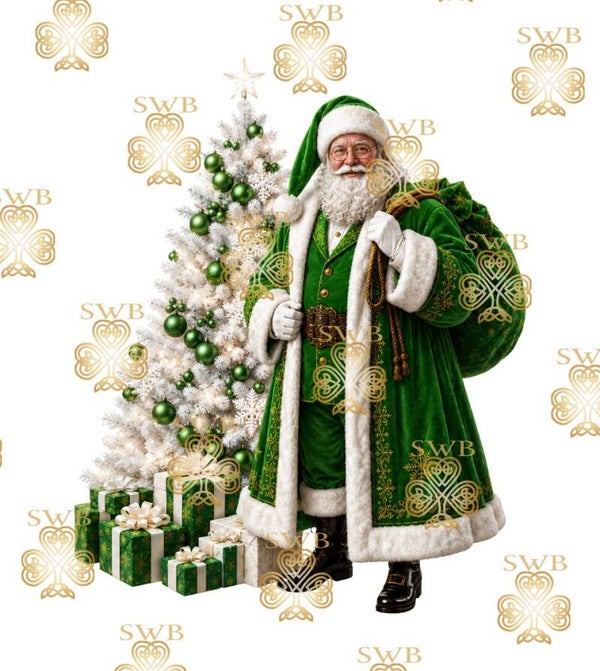 DTF or UVDTF Print -Santa #48 -Green