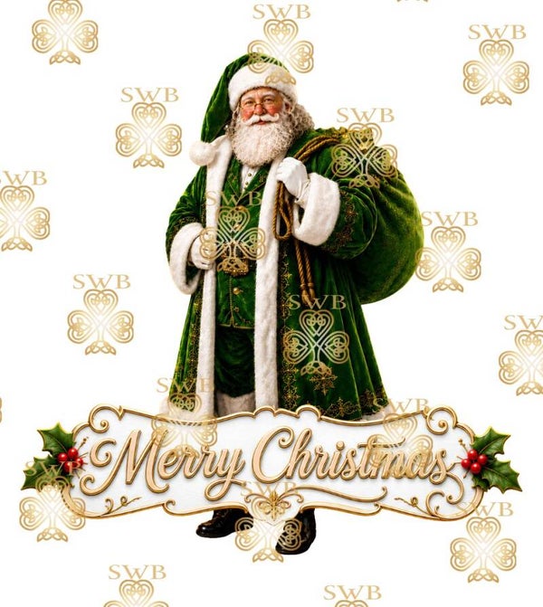 DTF or UVDTF Print -Santa #54 -Green