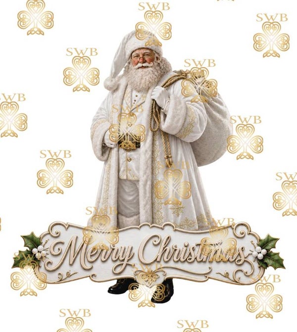 DTF or UVDTF Print -Santa #56 -White