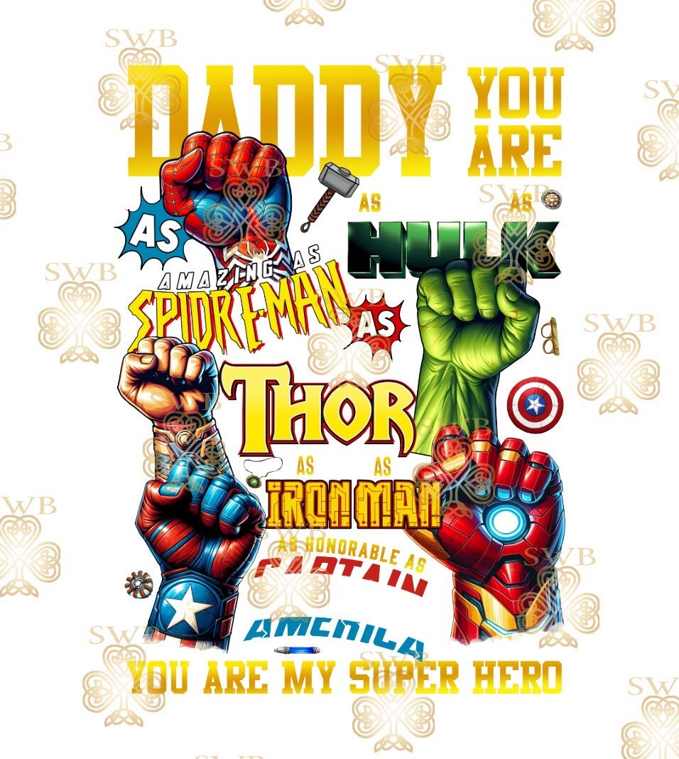 DTF, UVDTF or Sublimation Print -Super Dad #1