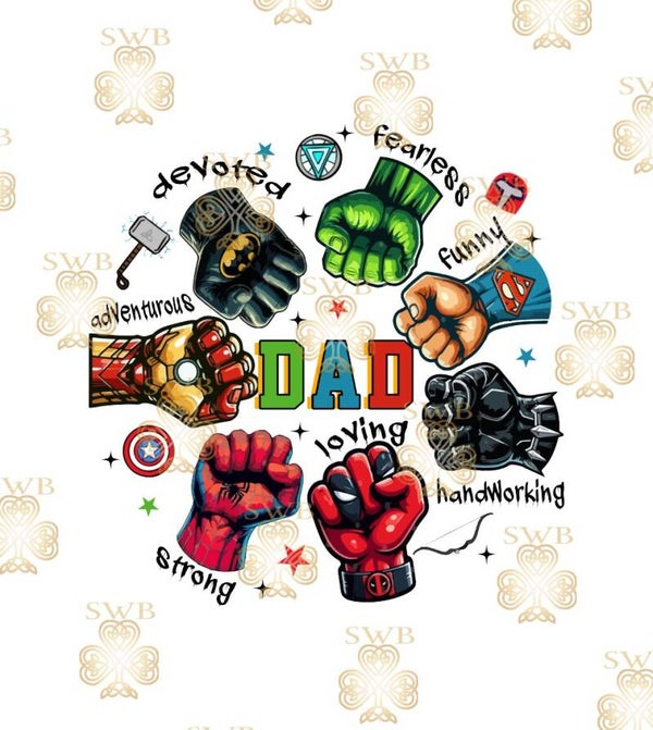 DTF, UVDTF or Sublimation Print -Super Dad #2