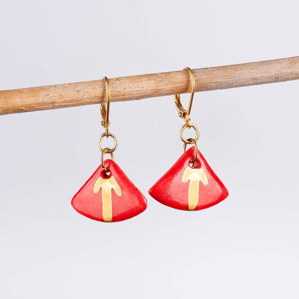 Boucles céramique Rouges