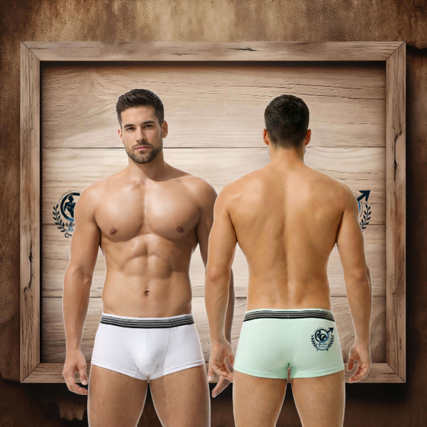 Lot boxers "Pastel" vert et blanc