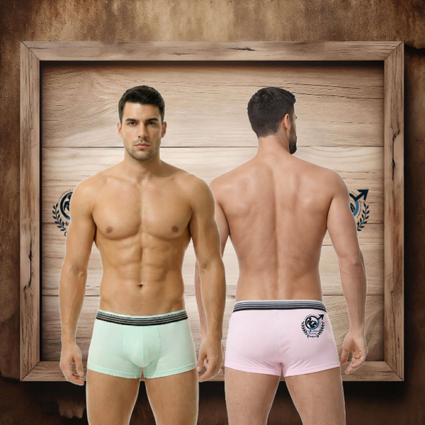 Lot boxers "Pastel" rose et vert