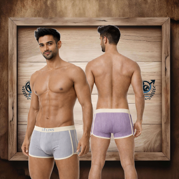 Lot 2 boxers "sweet guy" violet et gris