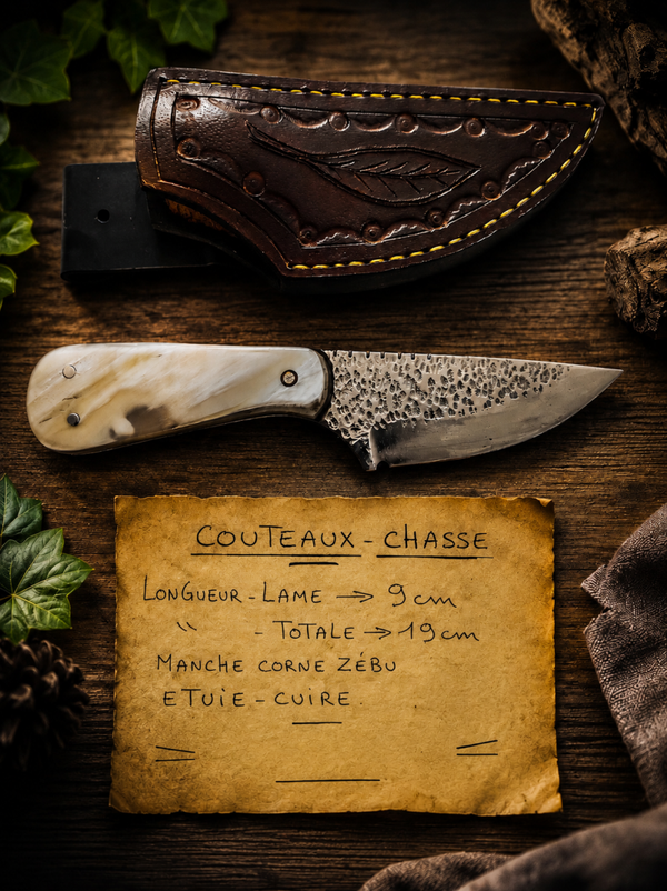 Couteau de chasse artisanal en corne de zébu