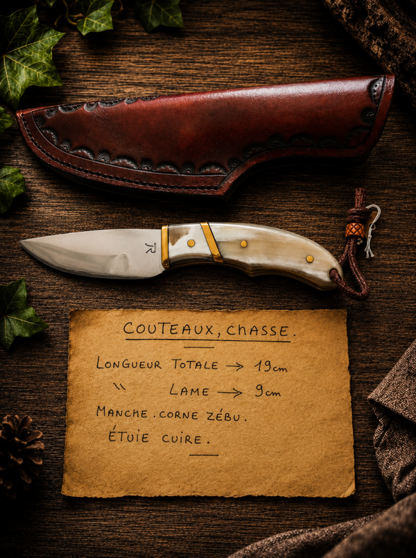Couteau de chasse artisanal en corne de zébu