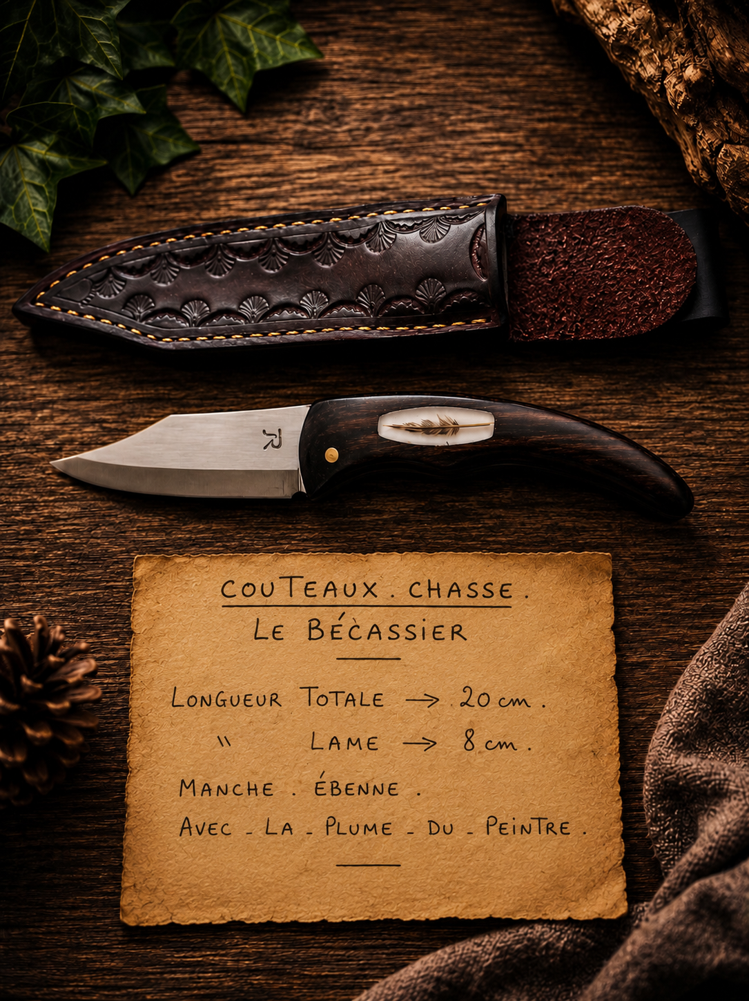 Le Bécassier – Couteau de chasse artisanal