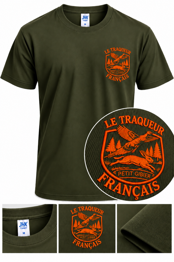 T-Shirt kaki Brodé
