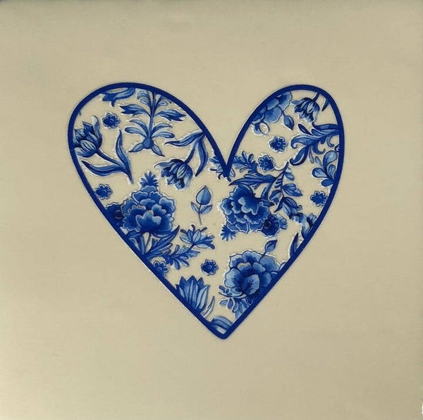 Quote tegel - Delfts blauw hart