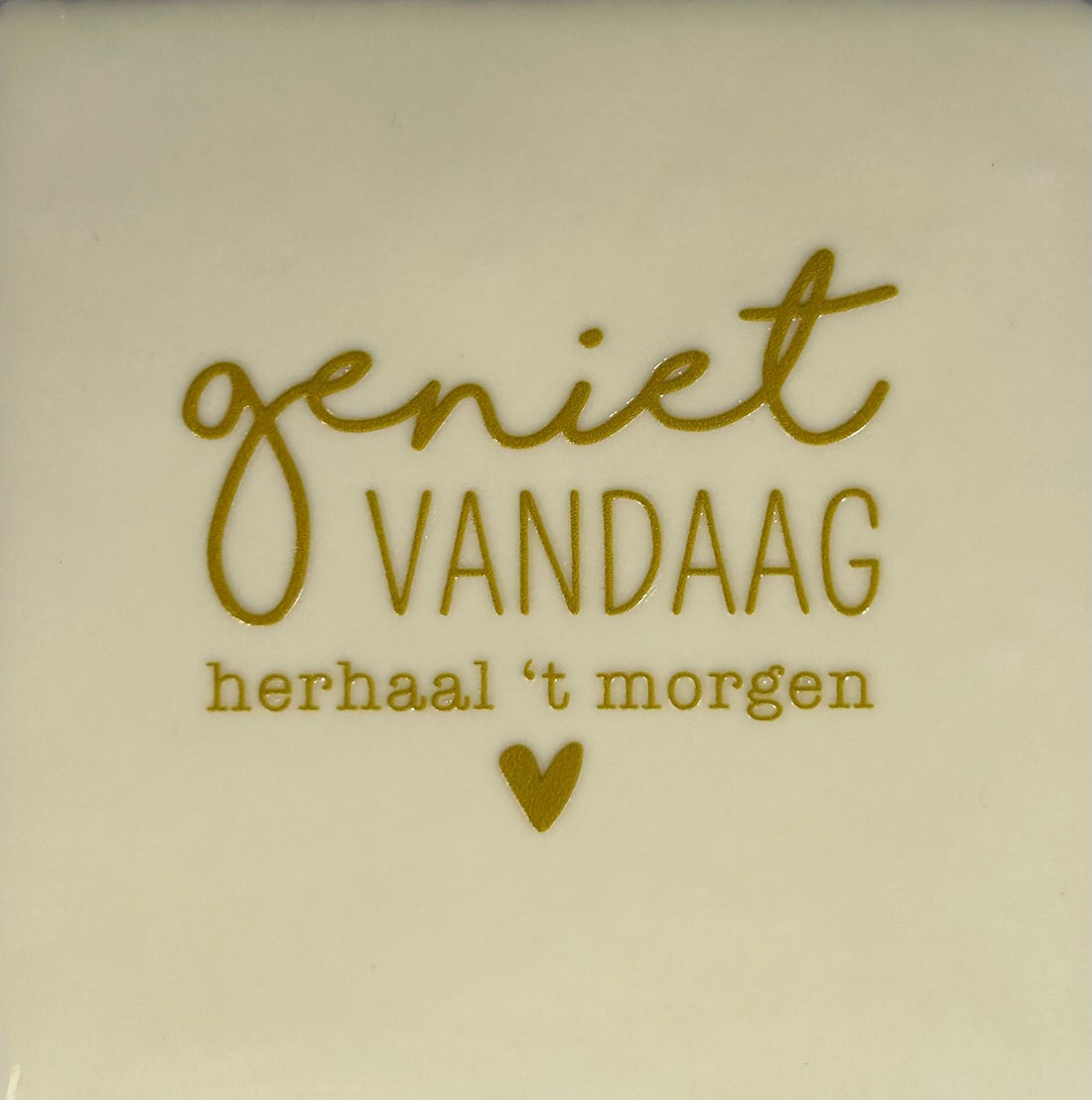 Quote tegel - geniet vandaag, herhaal het morgen