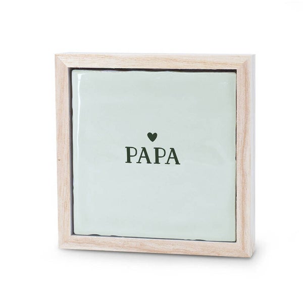 Tegel in houten lijstje - papa