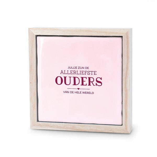 Tegel in houten lijstje - ouders