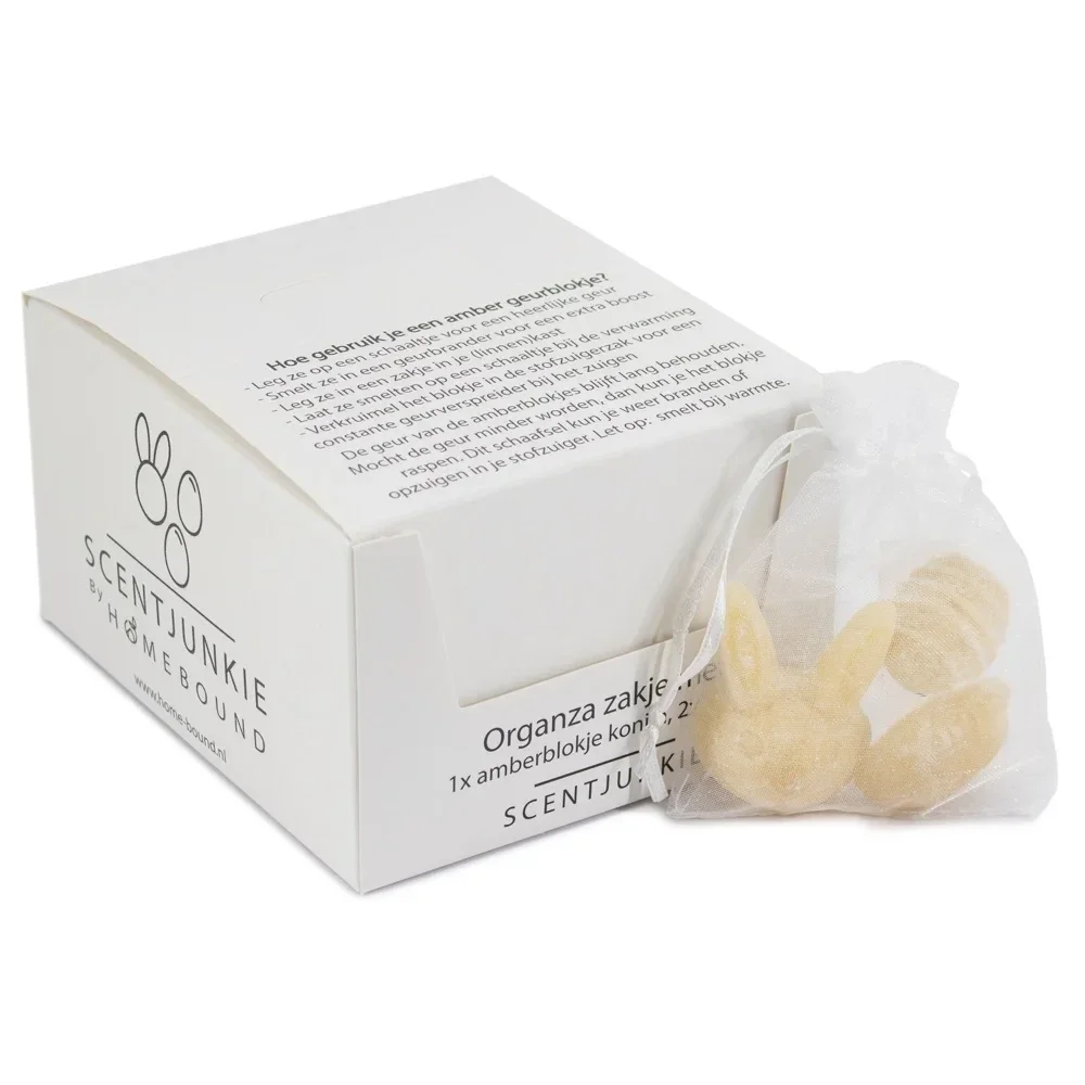 amberblokjes in een organza zakje Pasen - Silk