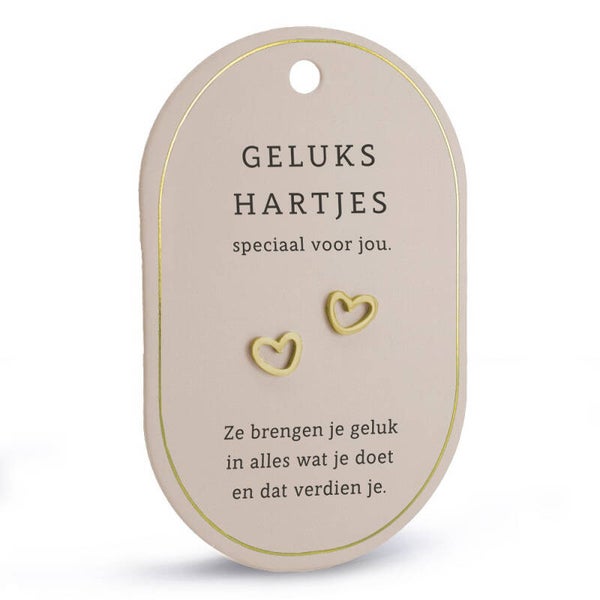 Oorbellen - goud - gelukshartjes