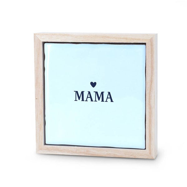 Tegel in houten lijstje - mama
