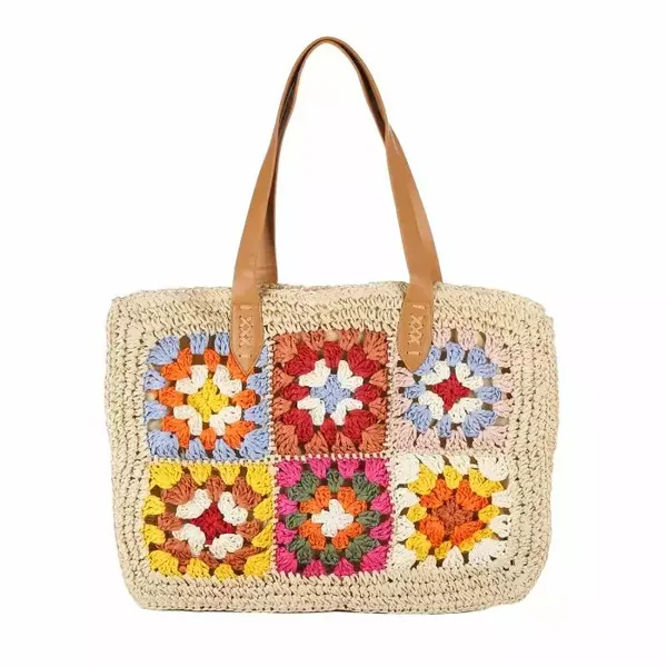 Bloemen tas - beige