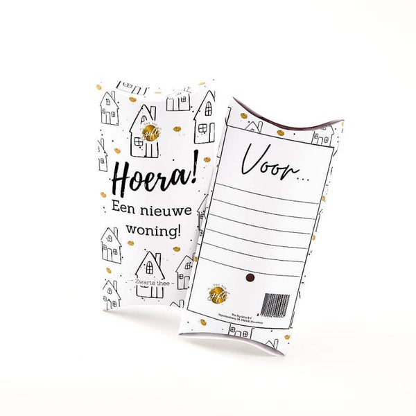 Gondeldoosje met zwarte thee, hoera een nieuwe woning