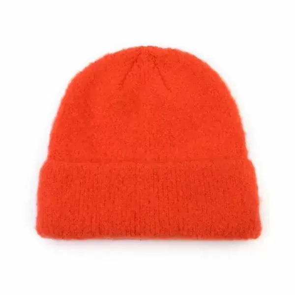Basic beanie kobalt oranje