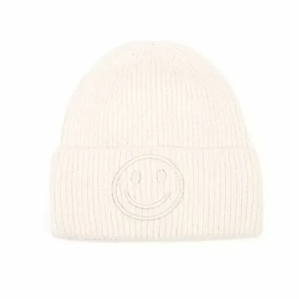 Beanie smiley off white