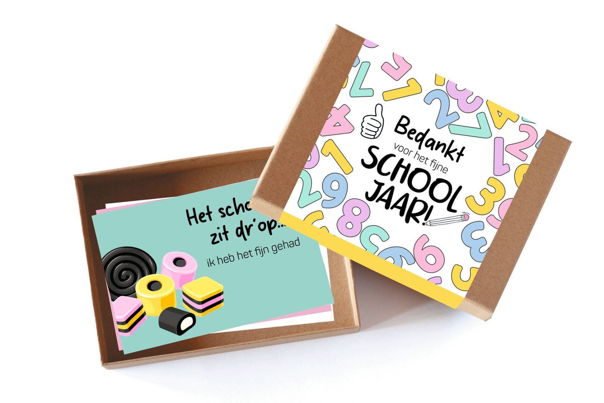 Doosje met een glimlach - bedankt voor het fijne schooljaar